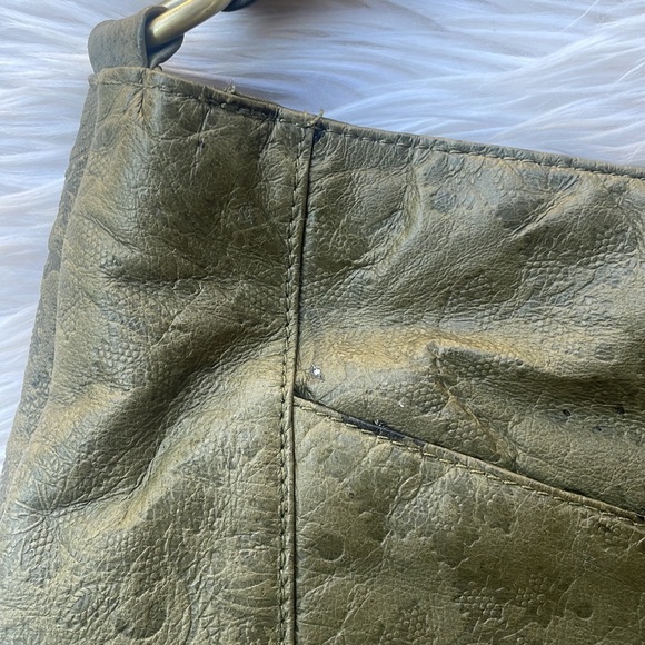 Cabin Creek Olive Green Stamped Leather Shoulder Bag - Picture 10 of 10